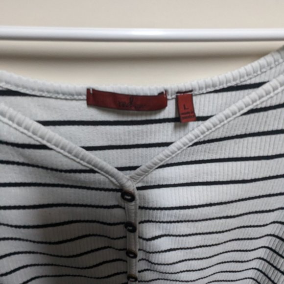 Red by BKE Striped Faux Henley Bodysuit - Picture 8 of 8